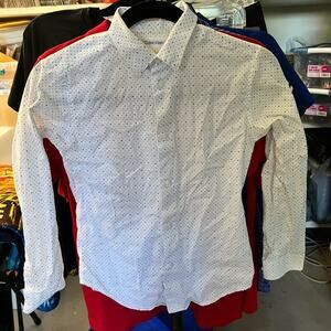Calvin Klein Boys dress shirt size 12 white pattern